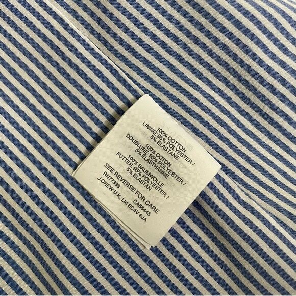 J. Crew Regent Blazer Jacket Chambray Denim Ruffles Academia Career Office Sz 0 - Picture 9 of 15